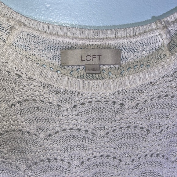 LOFT Ivory Textured Knit Top - Picture 8 of 8